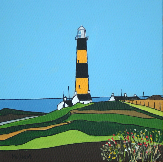 Lighthouse. St. Johns Point. Co. Down. Art print. Mounted. Eddie Mallon.