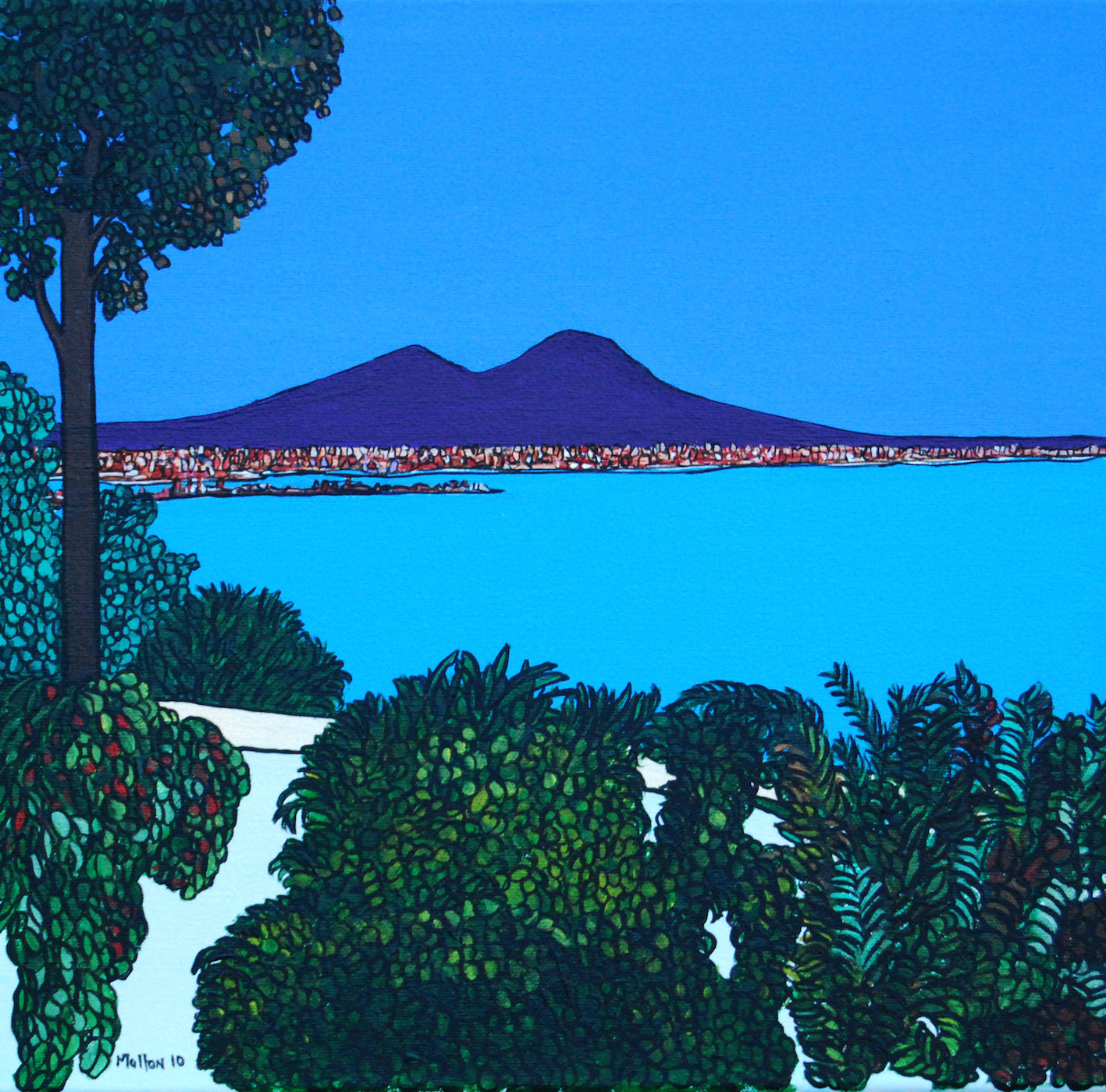 Italy. Vesuvio. Mount Vesuvius. Bay of Naples. Italy. Amalfi. Art Print. Mounted. Eddie Mallon.