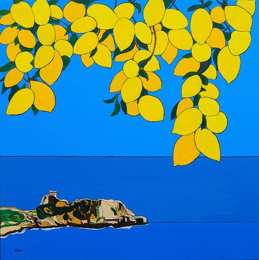 Italy. Amalfi Coast. Amalfi Lemons. Bay of Naples. Art Print. Mounted. Eddie Mallon.