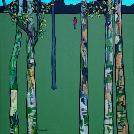 Birch Trees Castlewellan . Castlewellan Forest Park. Co. Down. Art Print. Mounted. Eddie Mallon.