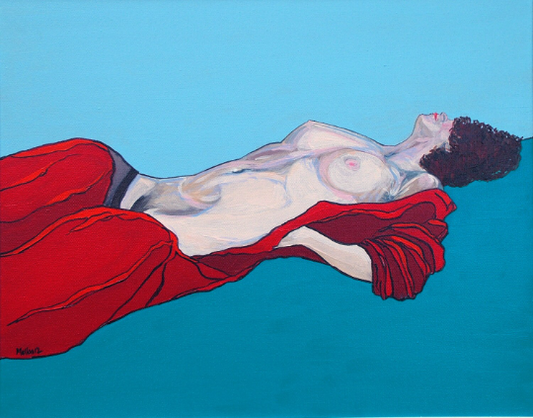 Figure Study. Reclining Figure. "Dawne" Art Print. Mounted. Eddie Mallon.