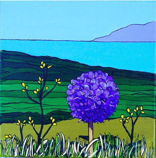 Murlough Beach. Co. Down. Flowers on Murlough. Art Print. Mounted. Eddie Mallon.