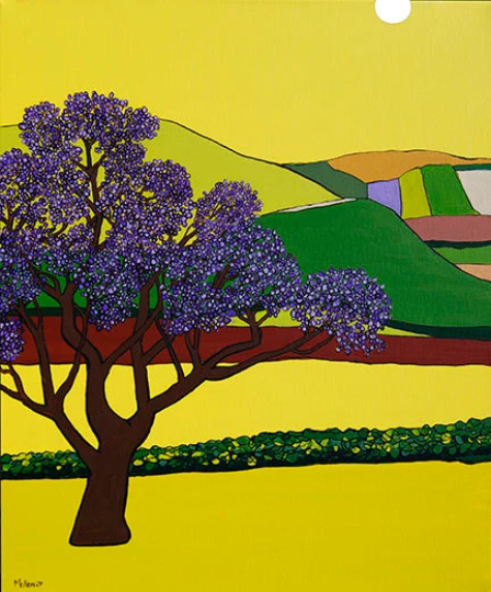 Jacaranda Tree. Spain. Seville. Sevilla. Purple Blossom. Art Print. Mounted. Eddie Mallon.
