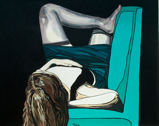 Figure Study. Reclining Figure. Erotic Art. Art Print. Mounted. Eddie Mallon.
