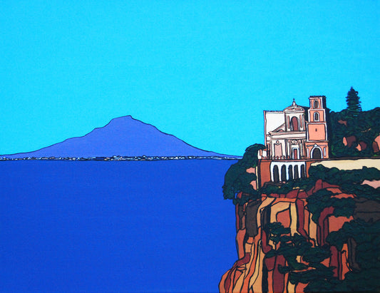 Italy. Vico Equense. Bay of Naples. Vesuvio. Amalfi Coast. Art Print. Mounted. Eddie Mallon.