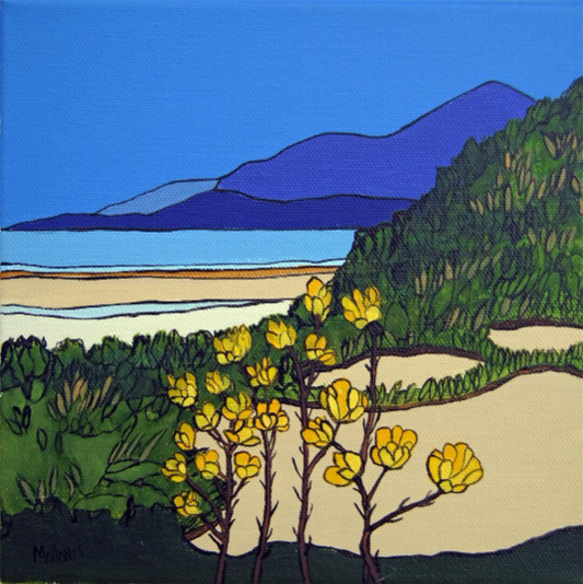 Murlough Beach. Co. Down. Whin Bushes. Gorse Bushes. Art Print. Mounted. Eddie Mallon.