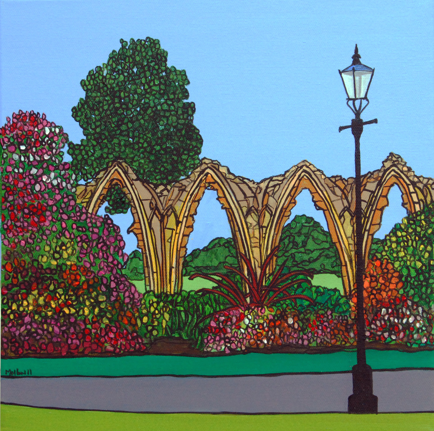 York Museum Gardens. York. Yorkshire. Art Print. Mounted. Eddie Mallon.